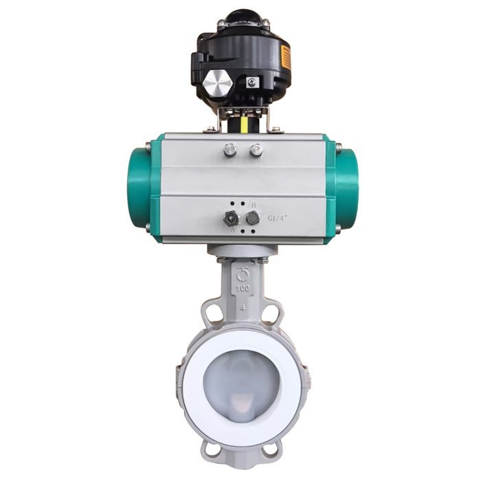 氣動(dòng)對(duì)夾式襯氟蝶閥